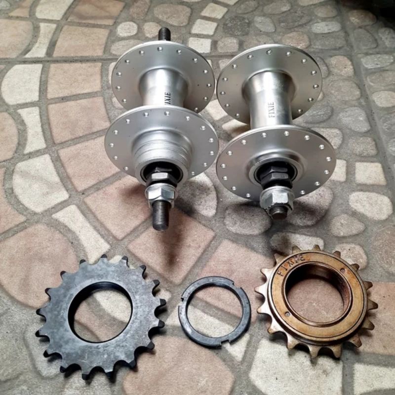 AS TENGAH RODA SEPEDA FIXIE DOLTRAP 16T HUB FIXIE ALLOY 32 HOLE SILVER