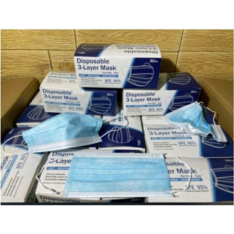 Disposable mask , Masker 3ply isi 50 pcs sekali pakai