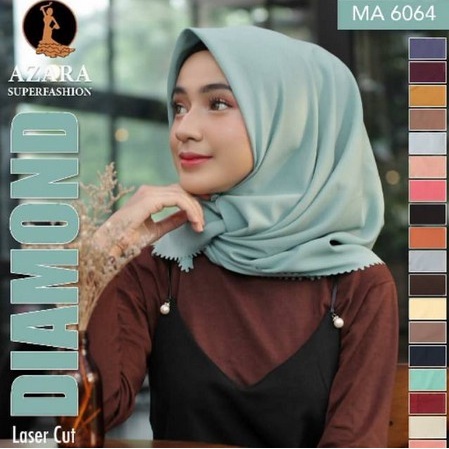 GROSIR 10 PCS - AZARA - Jilbab Segi Empat Azara Diamond Crepe Polos LC