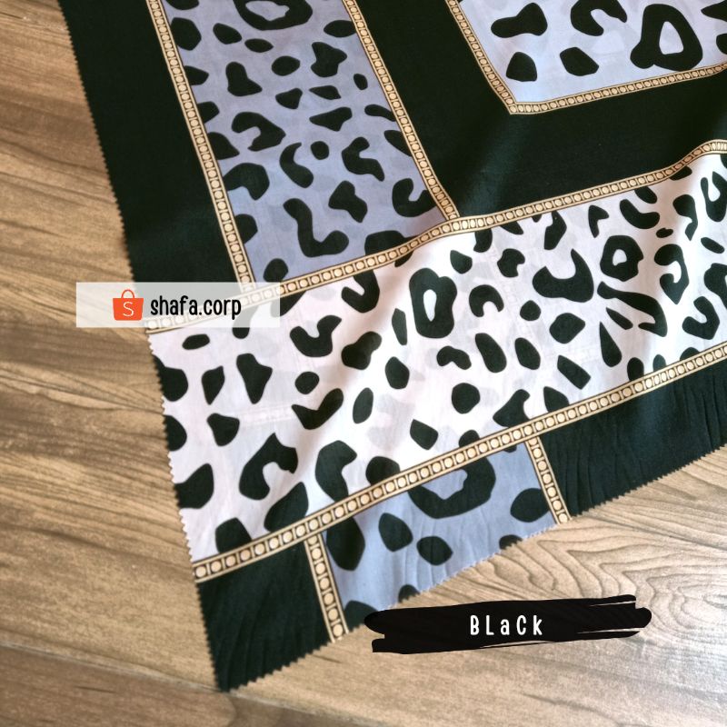 KERUDUNG SEGI EMPAT VOAL MIX POLY COLORFUL LEOPARD