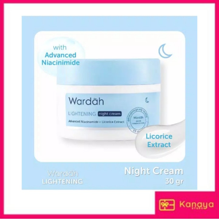(BISA COD) Wardah Lightening Night Cream 30 gr Pot (Ukuran Besar)