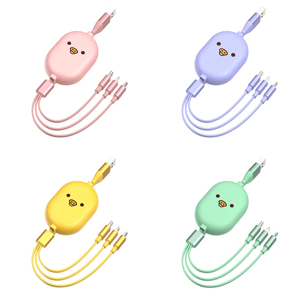 Kabel Data / Charger Retractable Motif Kartun Lucu Untuk Handphone Android