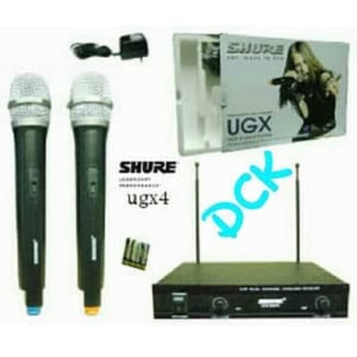 Shure Mic Wireless ugx 4 Handle Black Edition -Double Wireles