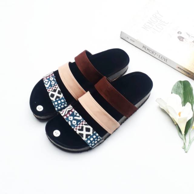 SB ~ SANDAL BIRKEN WANITA ETNIC SUEDE