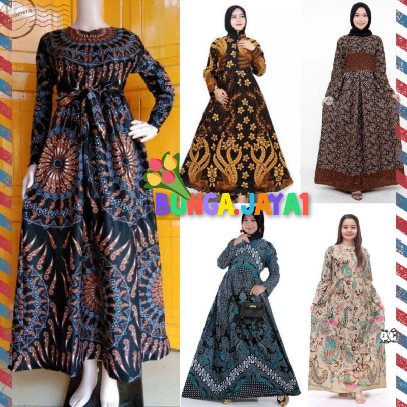 batik gamis  asli Pekalongan model terbaru dan masa kini. M L XL XXL/ld 100-104-110-120