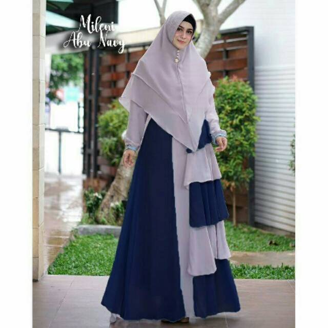 Gamis syari mileni Abu navy