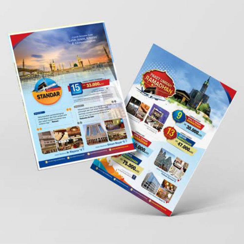

Cetak Brosur leaflet A4/F4 (min 100lbr) 2 sisi