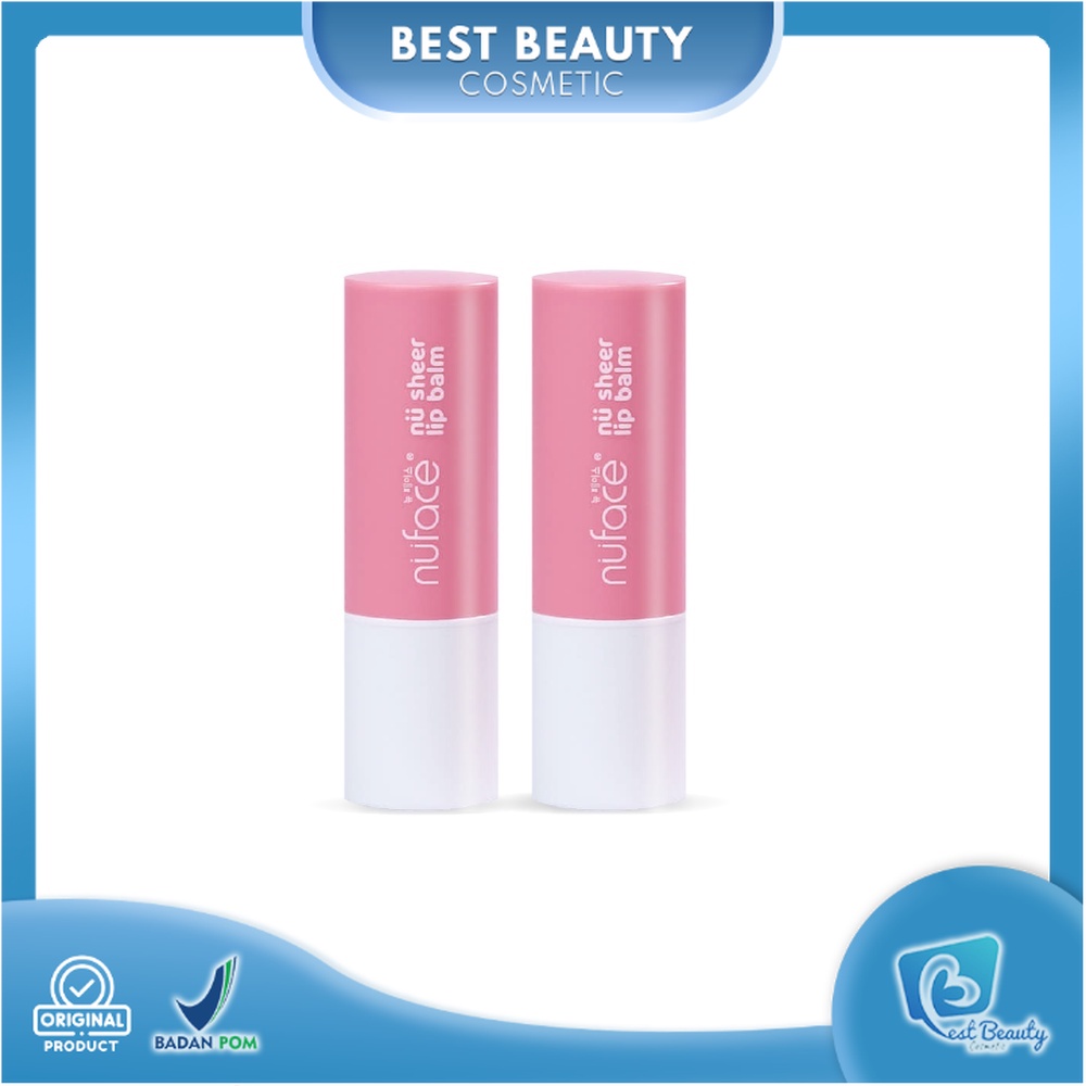 ★ BB ★ Nuface Nu Sheer Lip Balm 3.5g | Pink Berry - Peach Gum