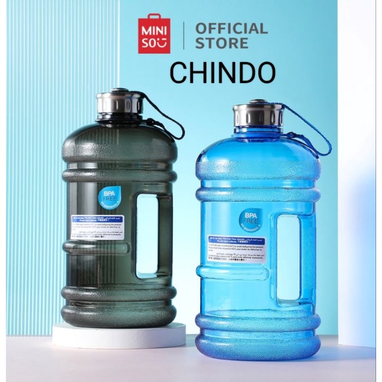 BOTTLE AIR MINUM MINISO 2.2L BESAR OLAHRGA SPORT WATER BOTTLE TEMPAT AIR