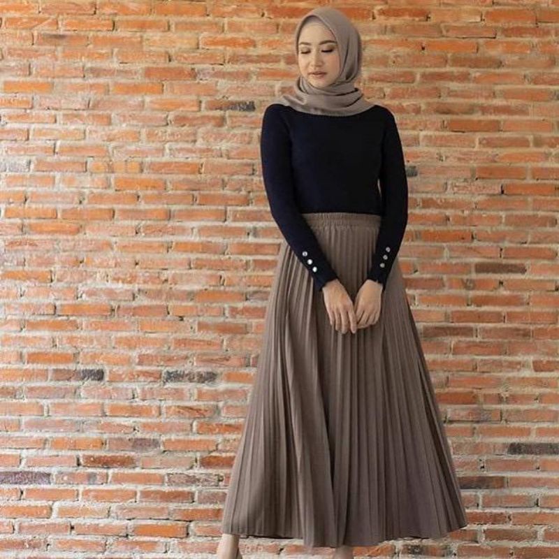 Rok Plisket Premium Ready Semua Warna