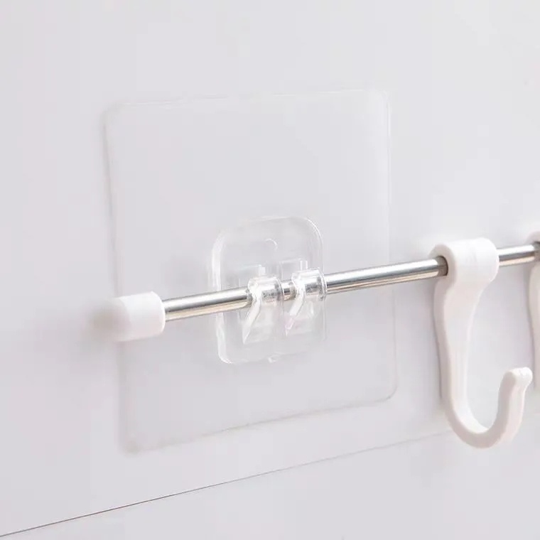 Home Creative Self Adhesive Wall Hanging Storage Double Hooks / Door Storage Heavy Duty Hanger