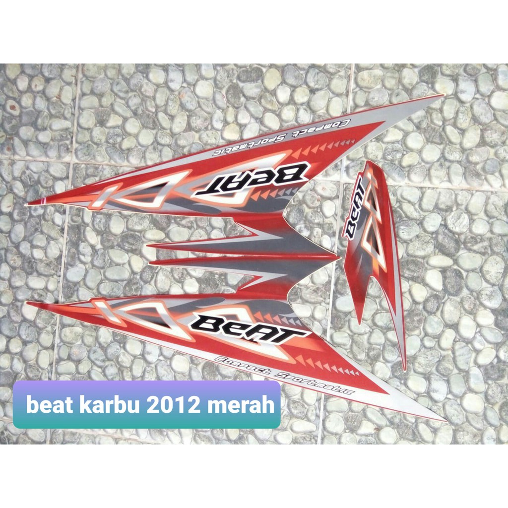stiker striping honda beat karbu 2012 merah