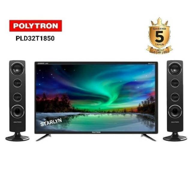 POLYTRON LCD LED TV PLD 32T1850 32 T 1850 IN INCH "  TELEVISI GARANSI ORIGINAL HDMI VGA USB MOVIE