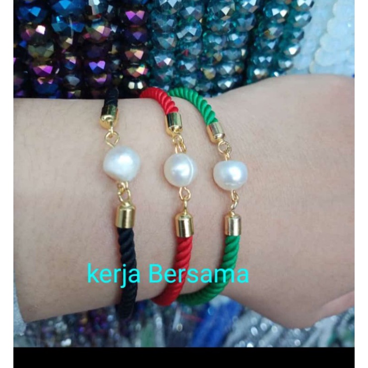 Gelang mutiara asli tawar tali pandora