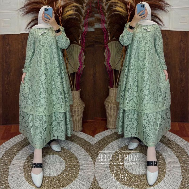 vnh_ GAMIS BROKAT MALAYSIA LD 110CM TERLARIS