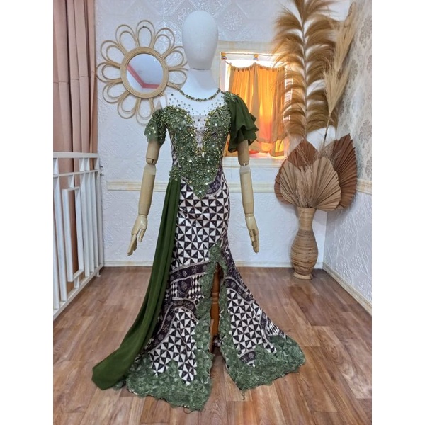 RNDdress gaun kombinasi batik/baju panggung