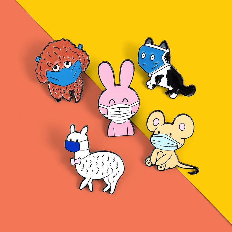 Bros Pin Enamel Bentuk Kartun Hewan Kucing Lucu Untuk Travel