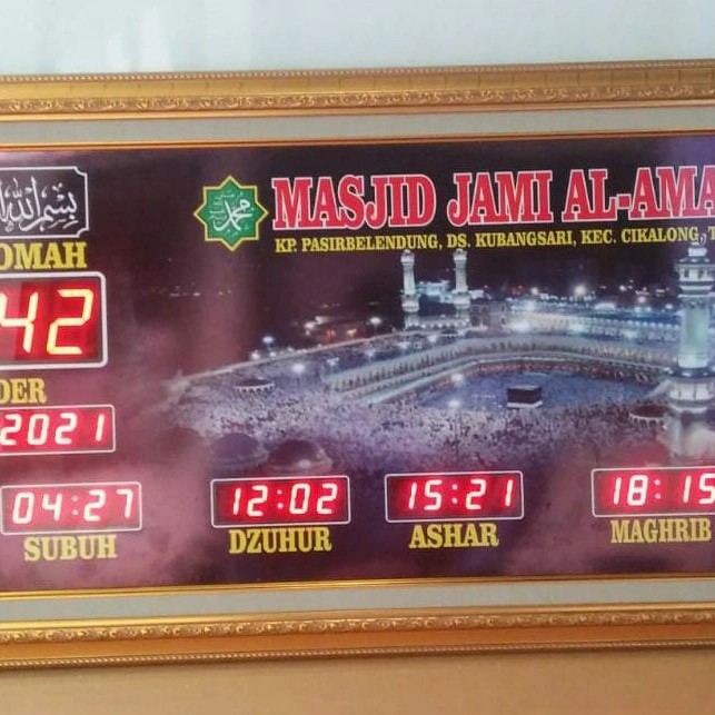 Jam Dinding Masjid Digital (120x50 ) - Jam Waktu Sholat Jabotabek