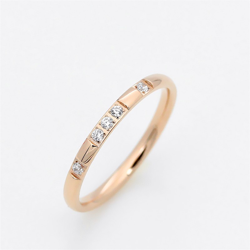 Cincin Titanium Mini Korea fashion cewek Wanita CK004 warna rose gold simple elegant set midi