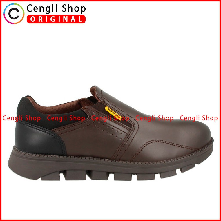 SEPATU SLIP ON  PAKALOLO PRIA ORIGINAL CASUAL KULIT ASLI COKLAT PB03