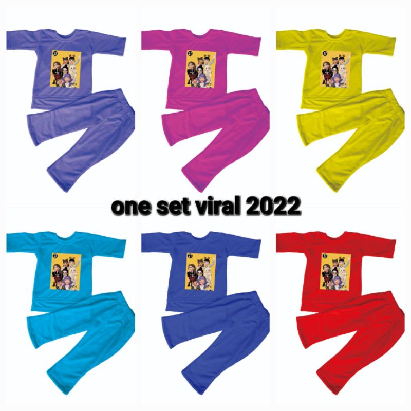 ONE SET VIRAL ANAK 2022/SETELAN VIRAL ANAK 2022/SET VIRAL 2022 ANAK/KAOS VIRAL ANAK ANAK 2022 code 027 