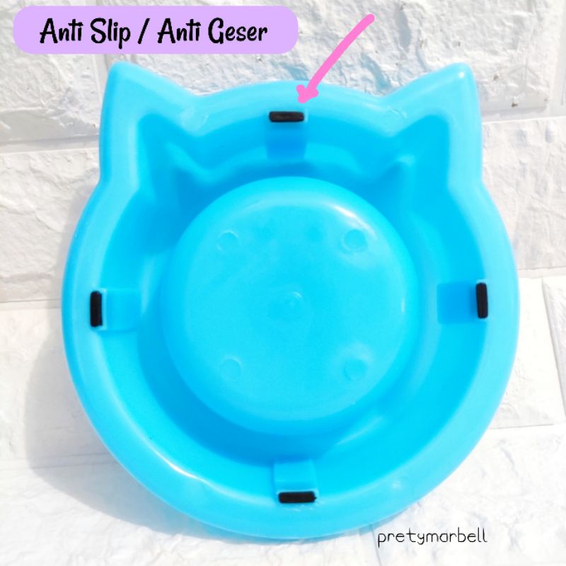 Mangkok Bowl Plate Tempat Makan Motif Kepala Kucing Single Anti Semut