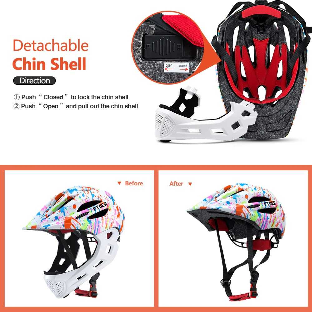 Helm Sepeda Anak Fullface Modular Untk Roadbike MTB Seepda Lipat - CHF78