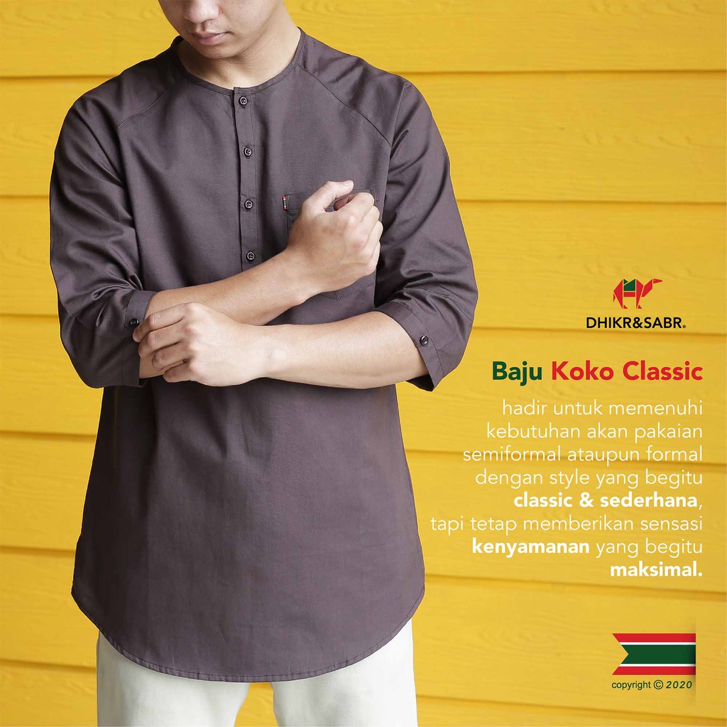 Kemeja Koko Lengan 3/4 Casual Premium dari Dhikr & Sabr Bandung