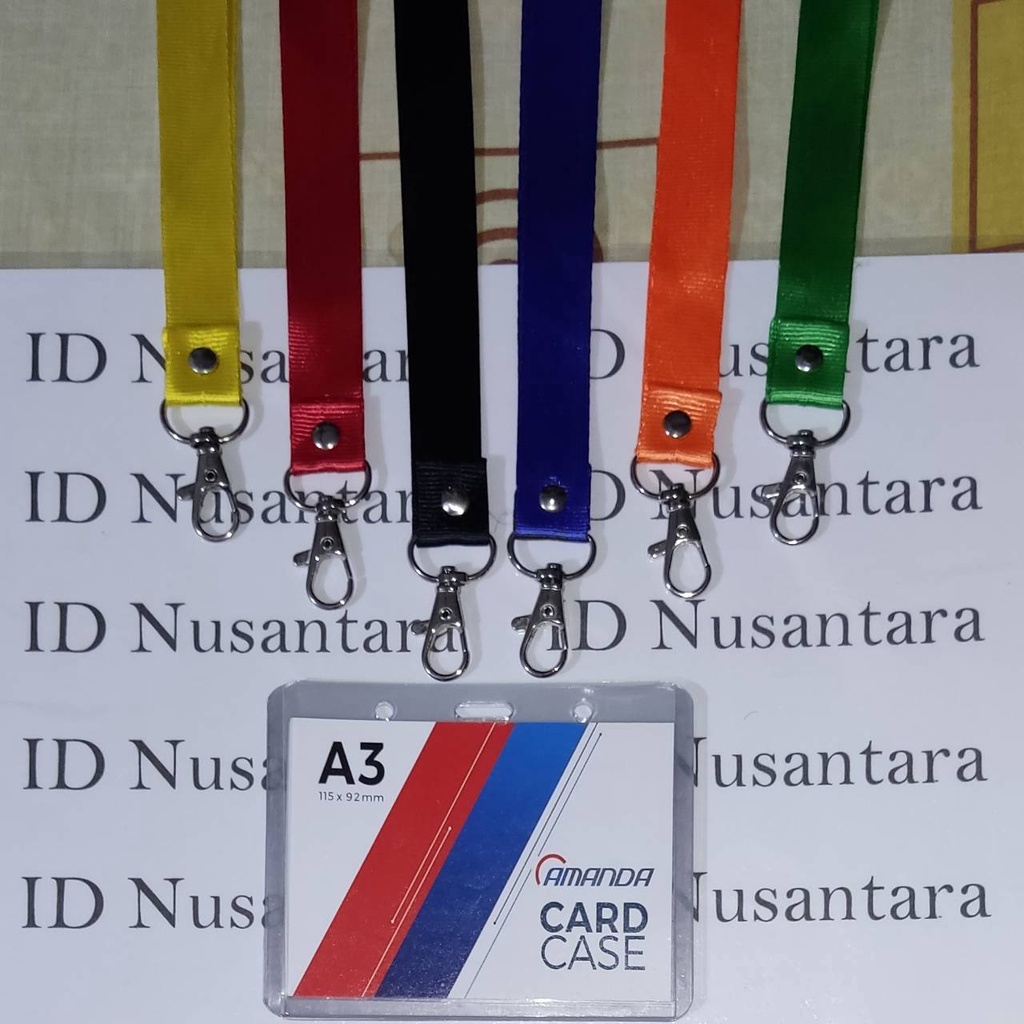 

Paket Tali Kait 2cm Polos + ID Card Case A3