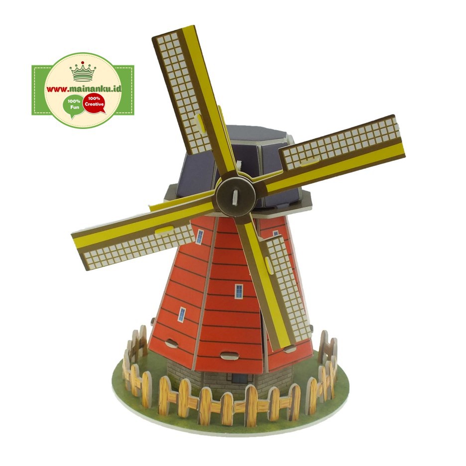 Mini Puzzle 3D | HOLLAND WINDMILL | Puzzle 3 Dimensi Bangunan - 1690-8