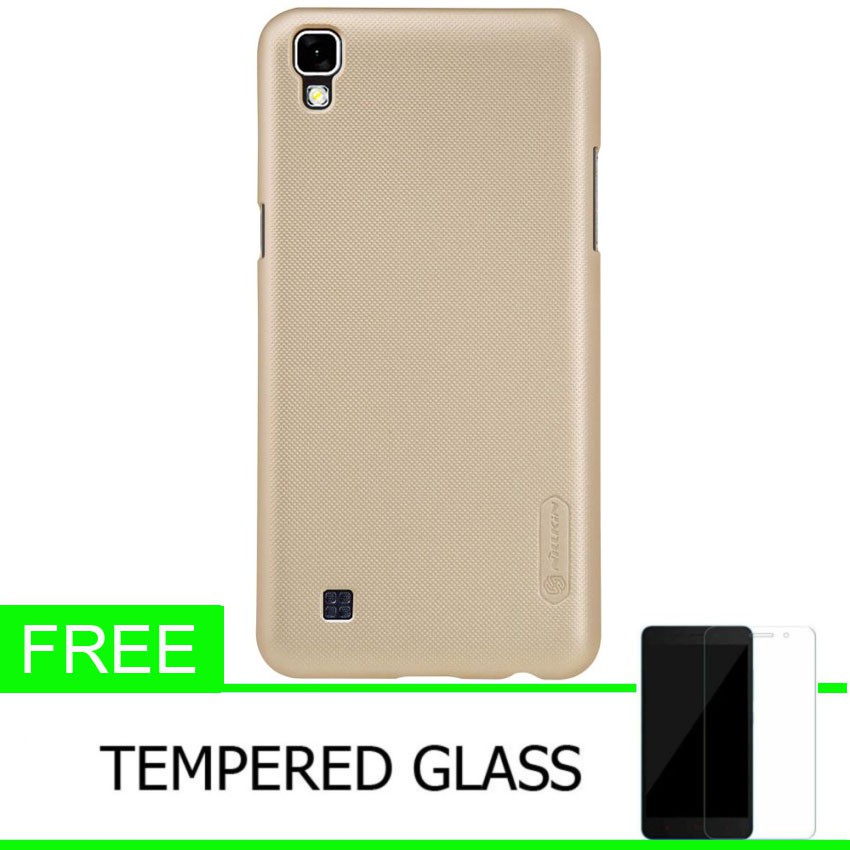 Nillkin For LG X Power (K220Y) Super Frosted Shield Hard Case Original -Emas + Gratis Tempered Glass
