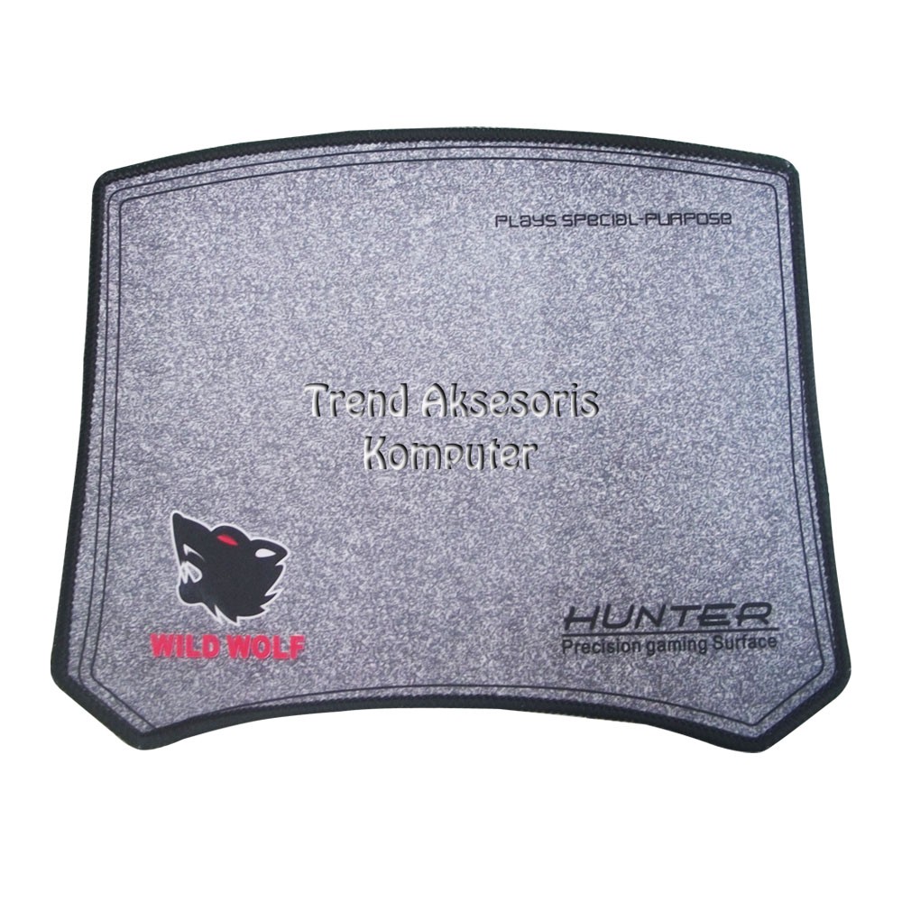 Trend-Hunter MousePad Gaming Bordir Wild Wolf 30 X 25 cm - Abu Abu