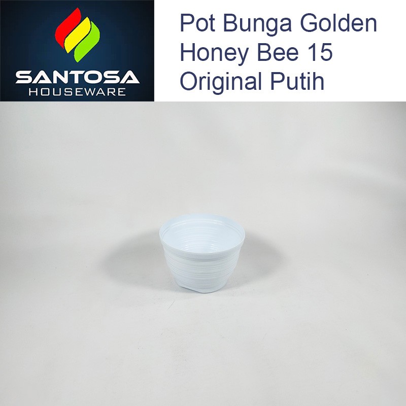 Pot Bunga Golden Honey Bee 15 Original Putih (set isi 6 pcs)