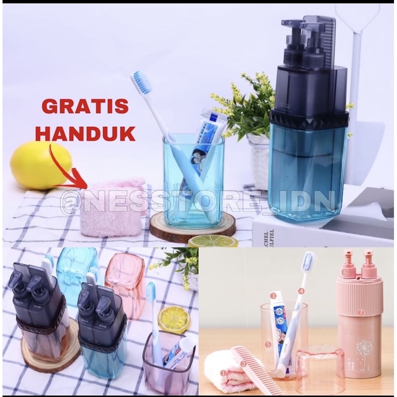 Travel Toiletries Kit/ Tempat Sabun Sikat Gigi/ Botol Travel SET