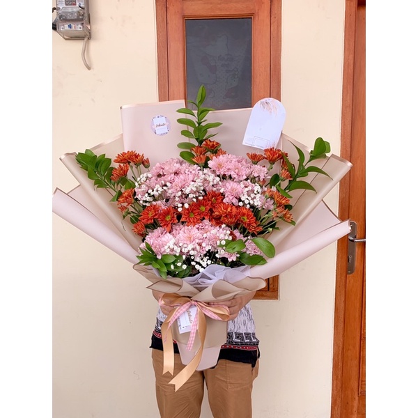 (GRAB ONLY) FRESH FLOWER BOUQUET WITH PHOTOS - BUNGA ASLI