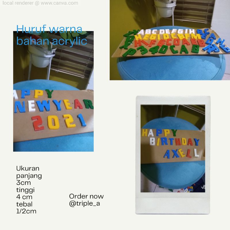 

huruf warna akrilik