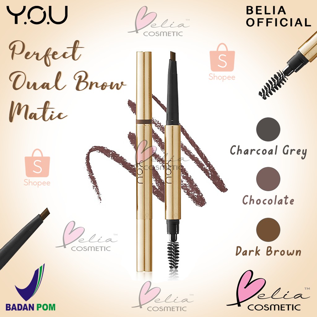 ❤ BELIA ❤ YOU The Gold One Perfect Dual Brow Matic | Eyebrow Liner Pensil Alis Premium Waterproof