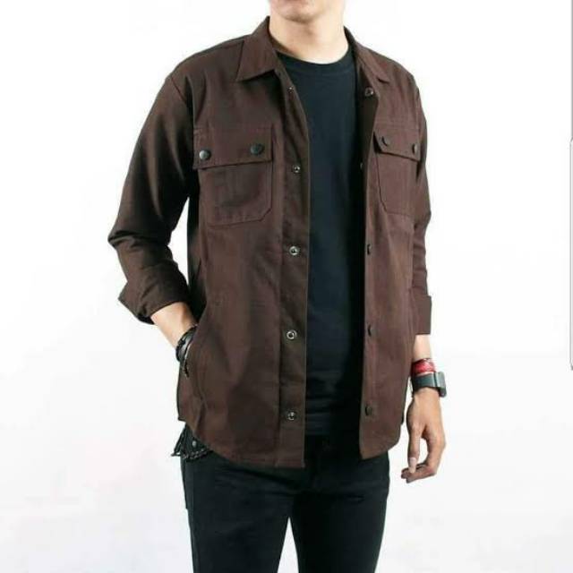 JAKET TRUCKER PRIA CANVAS / SEMI PARKA M - XXL JUMBO MURAH | Shopee