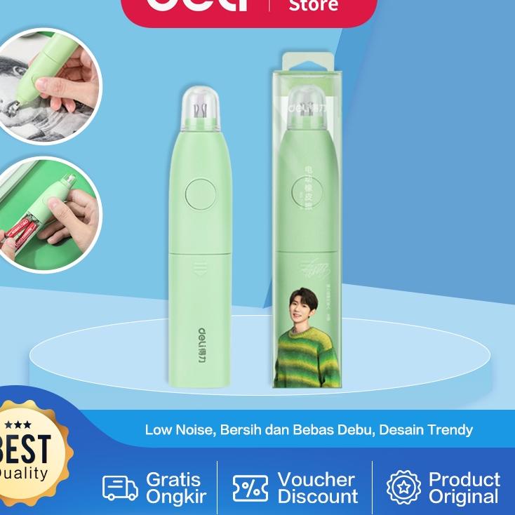 

Langsung Kirim ✸ Deli Electric Eraser / Penghapus Elektrik Sangat Bersih Warna Trendy Dengan Baterai 71139,