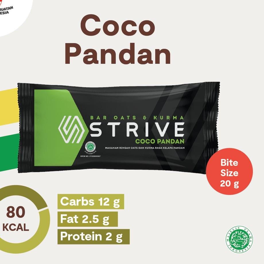 

Strive Energy Bar Bite Size Coco Pandan - 20 gr x 5 pcs /FTVCK Terkini