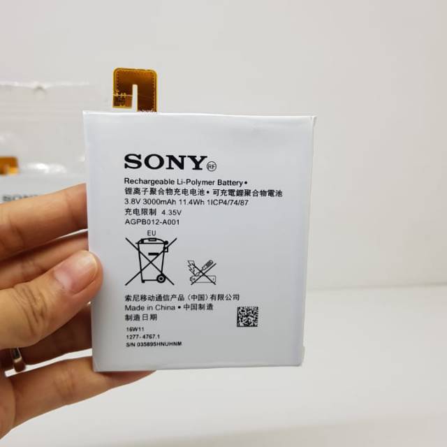 Baterai Sony Xperia T2 D5303 Batre Sony T2 Ultra D5306 D5322 AGPB012-A001 ORIGINAL 99% 3000mAh