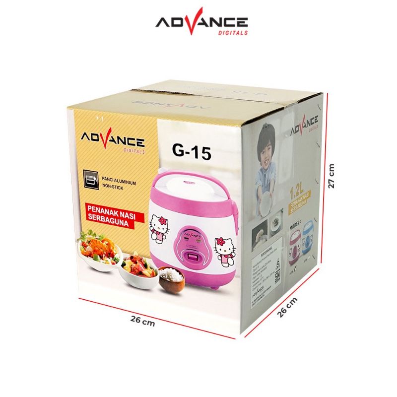 Advance Rice Cooker G15 1.8L Magic Jar / Magic Com / Penanak Nasi Serbaguna Advance 3in1 G 15 G 15 low Watt doraemon