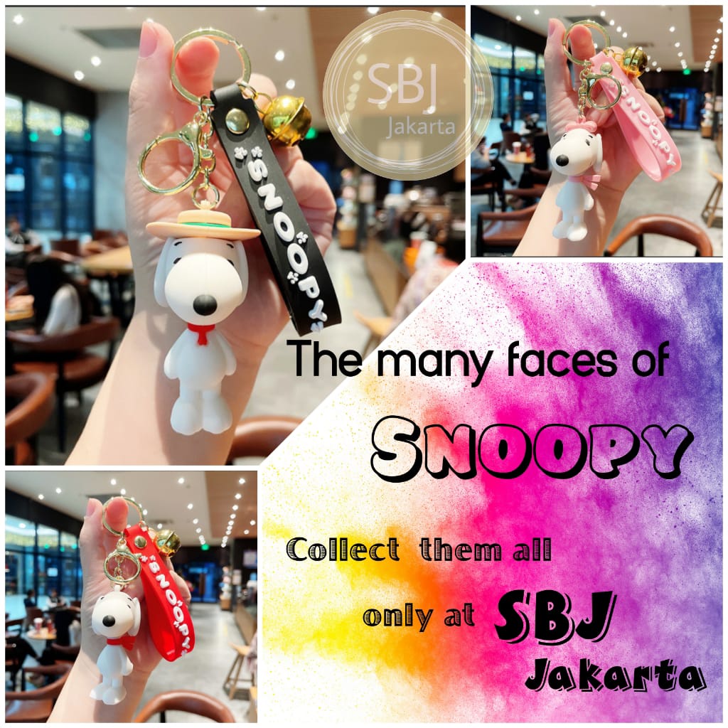 Gantungan kunci Snoopy / Keychain snoopy bahan silicone dengan kerincing