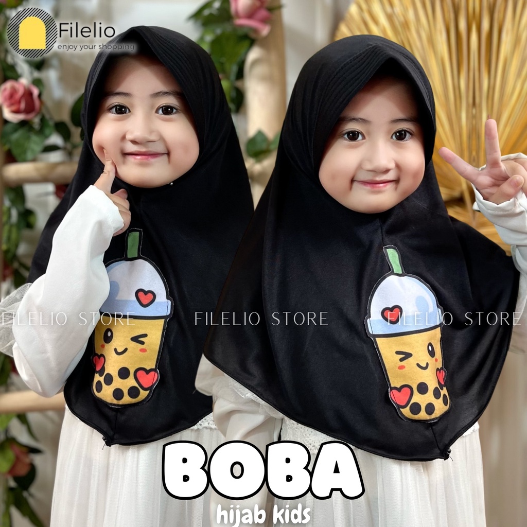 Terbaru Jilbab Anak Boba Lucu / Hijab Boba Anak / Kerudung Instan Boba Anak / Bergo Anak Boba / Jilbab Jersey Anak Boba