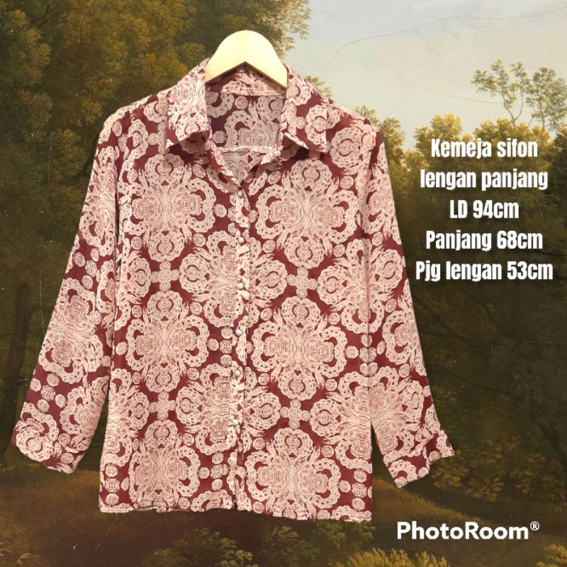 Kemeja wanita sifon lengan panjang