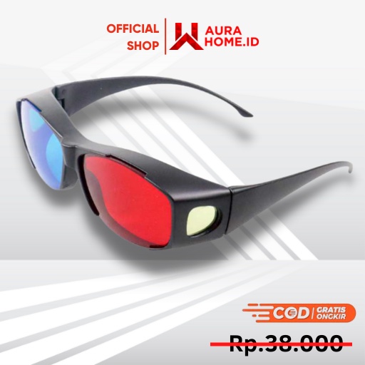 Kacamata 3D Frame Plastik  H2 / Kacamata 3D Tiga Dimensi Bioskop Handphone Hp Game Lg Nonton Menonto