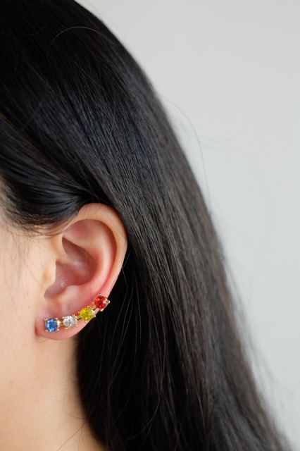 Ark.co - Fantasia earclimber &amp; cuff earrings anting climber tusuk kristal elegan