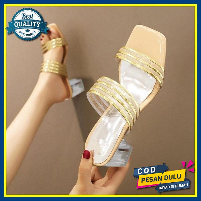 Sandal Heels Wanita Hak Kaca Tali Bening Import Murah Fashion Korea Cantik Heels Pesta Us 89 Ami Hee