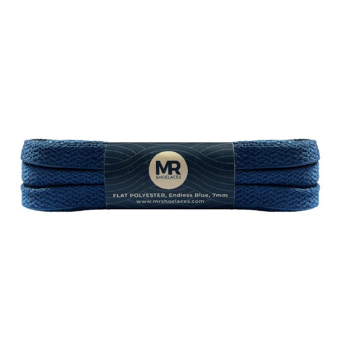 MR Shoelaces FP40 Endless Blue Tali Sepatu Pipih Flat 7mm 90cm-200cm