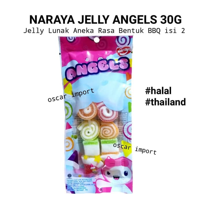

NARAYA JELLY ANGELS 30G BBQ ISI 2 JELI LUNAK PERMEN HHR1574